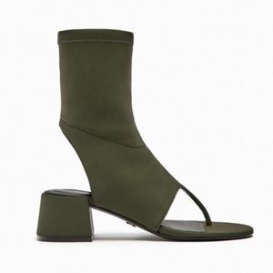 ZARA OPEN TOE NEOPRENE ANKLE BOOTS